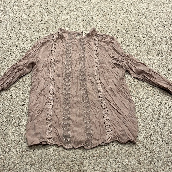 Sundance Blush Pink Crinkle Blouse Sheer Rayon Sz Medium - Picture 1 of 6
